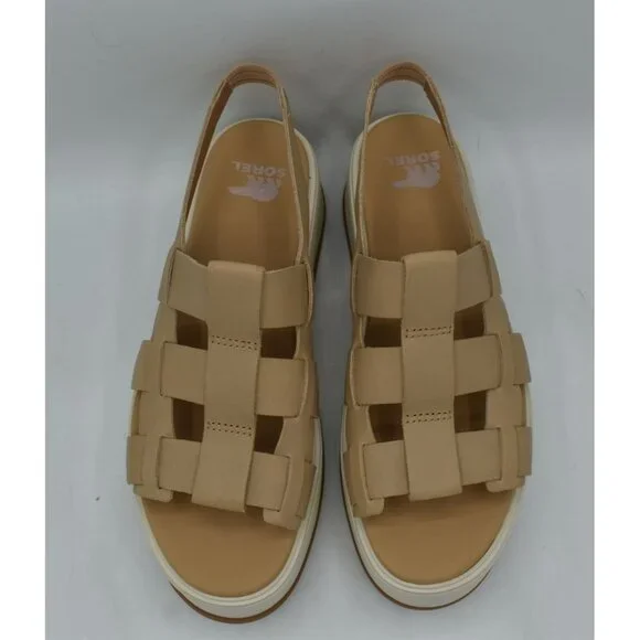 Sorel Womens Size 9 Dayspring Honest Beige Leather Slingback Sandals Shoes - Picture 4 of 14